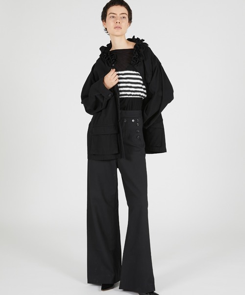 crinkle crinkle crinkle(クリンクルクリンクルクリンクル)の「【 crinkle crinkle crinkle 】 frill collar military jacket / フリルカラーミリタリージャケット(ミリタリージャケット・レディース・ブラック/カーキ・X-LARGE)」の19枚目の写真