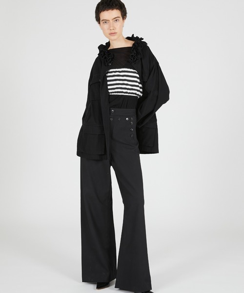 crinkle crinkle crinkle(クリンクルクリンクルクリンクル)の「【 crinkle crinkle crinkle 】 frill collar military jacket / フリルカラーミリタリージャケット(ミリタリージャケット・レディース・ブラック/カーキ・X-LARGE)」の18枚目の写真