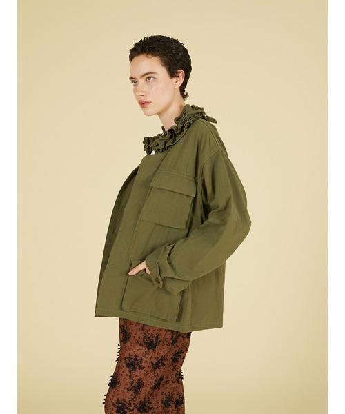 crinkle crinkle crinkle(クリンクルクリンクルクリンクル)の「【 crinkle crinkle crinkle 】 frill collar military jacket / フリルカラーミリタリージャケット(ミリタリージャケット・レディース・ブラック/カーキ・X-LARGE)」の9枚目の写真