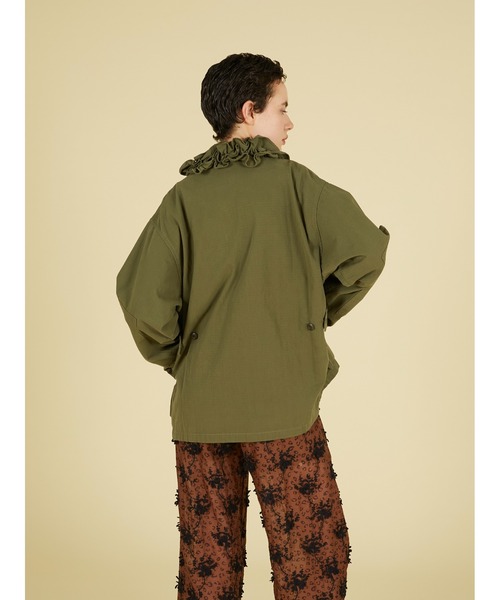 crinkle crinkle crinkle(クリンクルクリンクルクリンクル)の「【 crinkle crinkle crinkle 】 frill collar military jacket / フリルカラーミリタリージャケット(ミリタリージャケット・レディース・ブラック/カーキ・X-LARGE)」の6枚目の写真