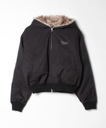 Fur puffer hooded jacket