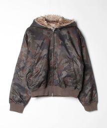 Fur puffer hooded jacket