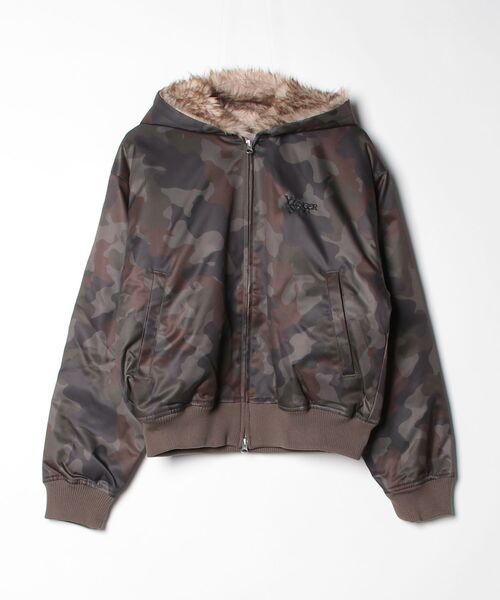 younger song(ヤンガーソング)の「Fur puffer hooded jacket(その他アウター・メンズ・カモフラージュ/PINK/Black/ブラウン・SMALL/LARGE/MEDIUM)」の1枚目の写真