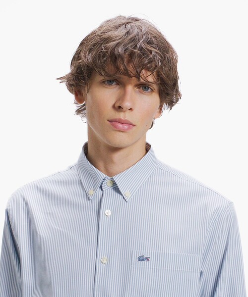 LACOSTE(ラコステ)の「イージーケア加工 ロンドンストライプ ストレッチボタンダウン長袖シャツ(シャツ/ブラウス・メンズ・ライトブルー/ライトグレー・39/38/40/41)」の10枚目の写真