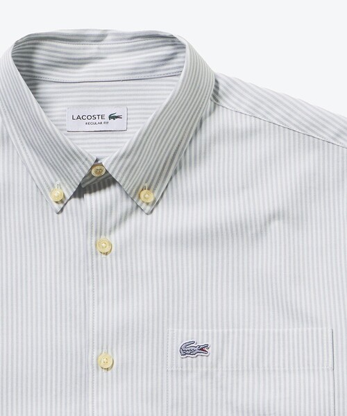 LACOSTE(ラコステ)の「イージーケア加工 ロンドンストライプ ストレッチボタンダウン長袖シャツ(シャツ/ブラウス・メンズ・ライトブルー/ライトグレー・39/38/40/41)」の5枚目の写真