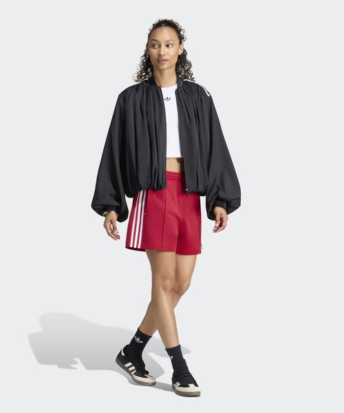 adidas（アディダス）の「サテン プリーツ トラックトップ / ジャージ / トラックジャケット / アディダスオリジナルス adidas Originals（ジャージ・レディース・ブラック・3XL/XX-LARGE/X-SMALL/X-LARGE/SMALL/MEDIUM/LARGE）」の2枚目の写真