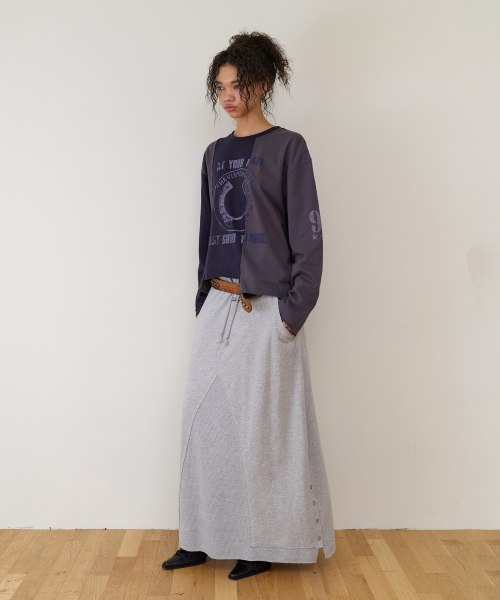 THEVINYLHOUSE(ザバイニルハウス)の「BLOCK UNBALANCE LS TEE(W) NAVY(Tシャツ/カットソー・レディース・その他・FREE)」の6枚目の写真