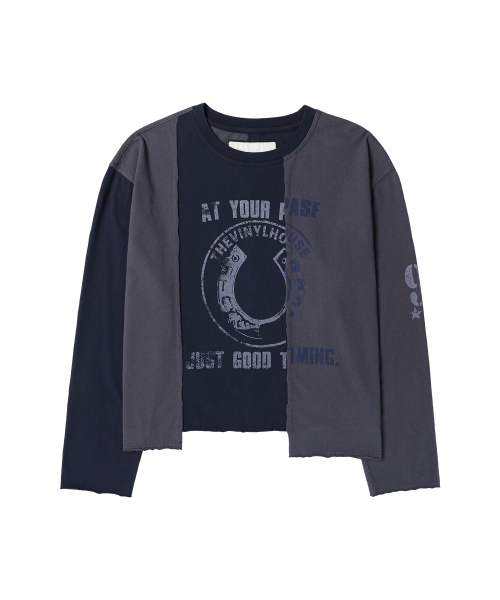 THEVINYLHOUSE(ザバイニルハウス)の「BLOCK UNBALANCE LS TEE(W) NAVY(Tシャツ/カットソー・レディース・その他・FREE)」の8枚目の写真