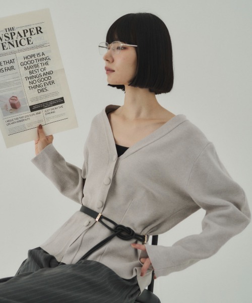 SOYEN(ソイエン)の「コクーンスリーブVネックカーデ(カーディガン/ボレロ・レディース・ブラック/ボルドー/ライトベージュ・F)」の9枚目の写真