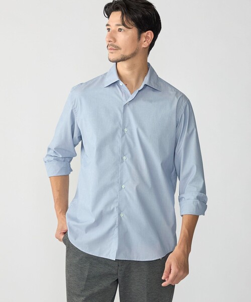 SHIPS(シップス)の「MADE IN JAPAN エステネージュ ワイドカラー シャツ(シャツ/ブラウス・メンズ・ネイビー/コバルトブルー・SMALL/MEDIUM/LARGE/X-LARGE)」の3枚目の写真