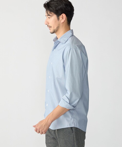 SHIPS(シップス)の「MADE IN JAPAN エステネージュ ワイドカラー シャツ(シャツ/ブラウス・メンズ・ネイビー/コバルトブルー・SMALL/MEDIUM/LARGE/X-LARGE)」の4枚目の写真