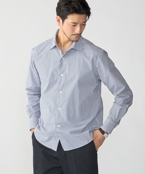 SHIPS(シップス)の「MADE IN JAPAN エステネージュ ワイドカラー シャツ(シャツ/ブラウス・メンズ・ネイビー/コバルトブルー・SMALL/MEDIUM/LARGE/X-LARGE)」の9枚目の写真