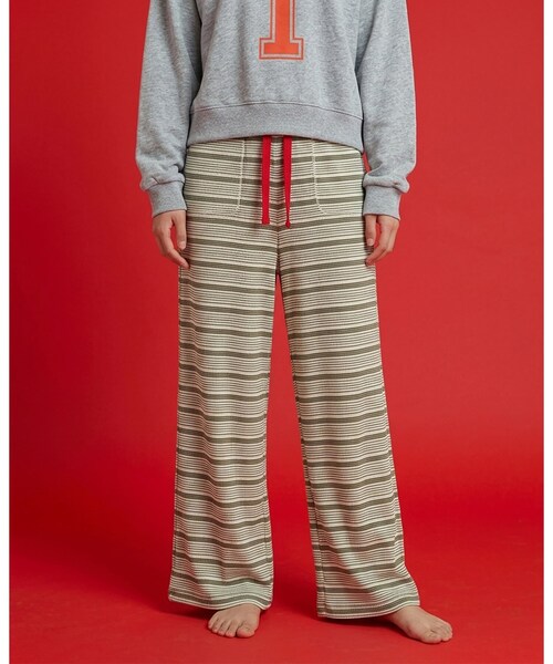 ALL NEW MART(オールニューマート)の「border easy pants / ボーダーイージーパンツ(その他パンツ・レディース・ライトブルー/レッド系1/カーキ・00)」の5枚目の写真