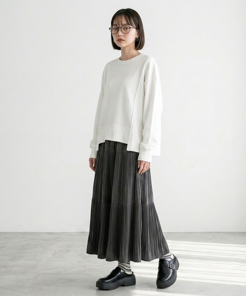 CRB(シーアールビー)の「バックジップ付デザイントップス(Tシャツ/カットソー・レディース・ブラック/オフホワイト/チャコール・F)」の15枚目の写真
