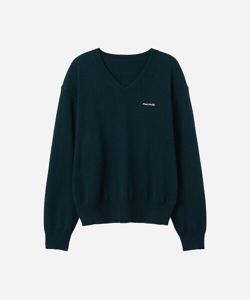 MAC MOC(マックモック)の「Smooth スムース スーパーファイン ウールブレンド Vネック プルオーバー_4colors(ニット/セーター・レディース・ダークグリーン/ネイビー/ライトグレー/バーガンディー・FREE)」の3枚目の写真