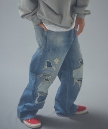 mp15540-repaired trace selvedge washed denim デニムパンツ(AP2628008)