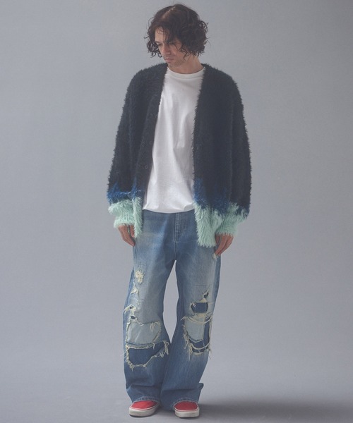 ADAM PATEK(アダムパテック)の「mp15540-repaired trace selvedge washed denim デニムパンツ(AP2628008)(デニムパンツ・メンズ・ホワイト/ブルー・1/2/3)」の8枚目の写真