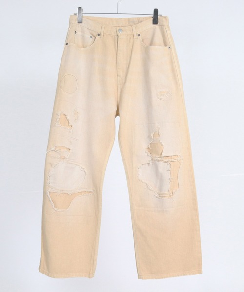 ADAM PATEK(アダムパテック)の「mp15540-repaired trace selvedge washed denim デニムパンツ(AP2628008)(デニムパンツ・メンズ・ホワイト/ブルー・1/2/3)」の18枚目の写真
