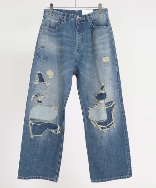 ADAM PATEK(アダムパテック)の「mp15540-repaired trace selvedge washed denim デニムパンツ(AP2628008)(デニムパンツ・メンズ・ホワイト/ブルー・1/2/3)」の20枚目の写真
