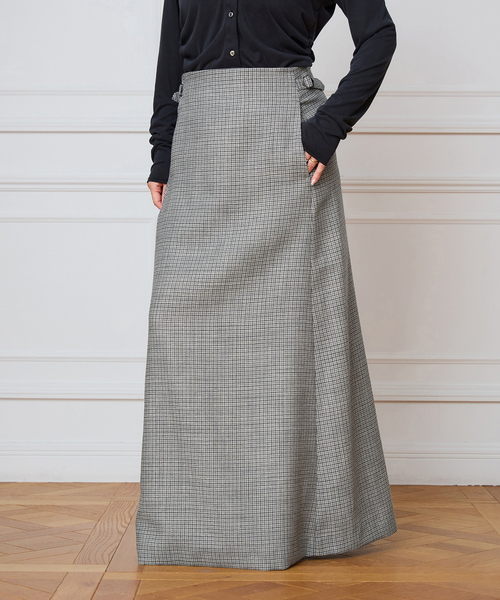 IENA LA BOUCLE(イエナラブークル)の「IENA LA BOUCLE ハウンドトゥースIラインマキシスカート(スカート・レディース・グレー・36/40/38)」の7枚目の写真