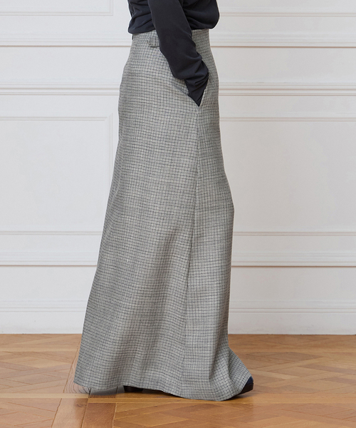 IENA LA BOUCLE(イエナラブークル)の「IENA LA BOUCLE ハウンドトゥースIラインマキシスカート(スカート・レディース・グレー・36/40/38)」の8枚目の写真