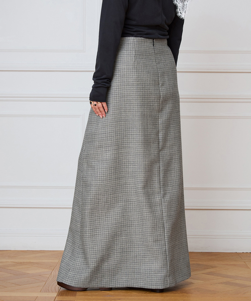 IENA LA BOUCLE(イエナラブークル)の「IENA LA BOUCLE ハウンドトゥースIラインマキシスカート(スカート・レディース・グレー・36/40/38)」の9枚目の写真