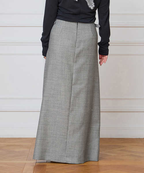 IENA LA BOUCLE(イエナラブークル)の「IENA LA BOUCLE ハウンドトゥースIラインマキシスカート(スカート・レディース・グレー・36/40/38)」の10枚目の写真