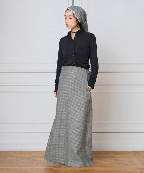 IENA LA BOUCLE(イエナラブークル)の「IENA LA BOUCLE ハウンドトゥースIラインマキシスカート(スカート・レディース・グレー・36/40/38)」の11枚目の写真