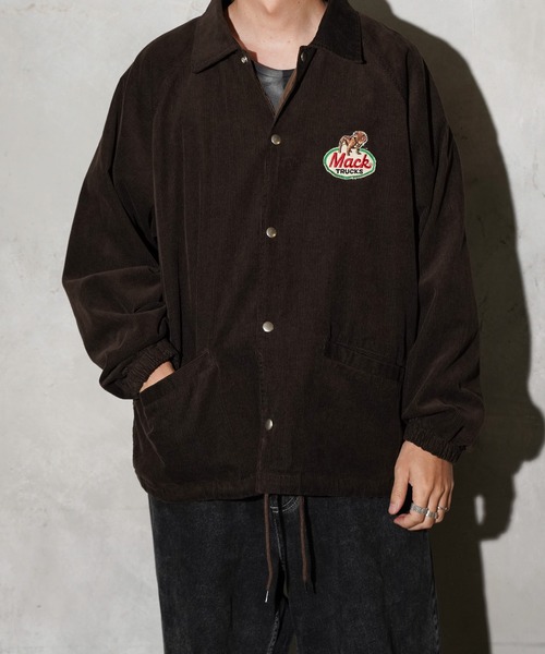 MACK TRUCKS(マックトラックス)の「MACK TRUCKS / マックトラックス CORDUROY COACHERS JACKET ロゴ刺繡コーデュロイ コーチジャケット(ブルゾン・メンズ・グリーン/ブラック/チャコールグレー/ブラウン・MEDIUM/LARGE)」の9枚目の写真