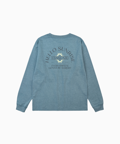 HELLO SUNRISE(ハローサンライズ)の「HAWAII アーチロゴ 長袖Tシャツ VTG ティール(Tシャツ/カットソー・レディース・ブルーグリーン・SMALL/LARGE/MEDIUM)」の2枚目の写真