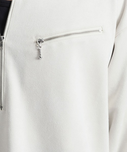 RAGEBLUE(レイジブルー)の「CROPPED SUEDE HALF-ZIP PULLOVER/クロップドスウェードハーフジッププルオーバー(Tシャツ/カットソー・メンズ・オフホワイト/ブラック/グレー・LARGE/MEDIUM)」の21枚目の写真