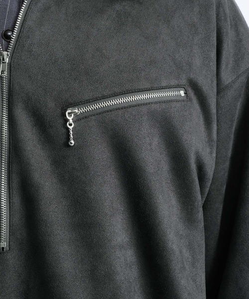 RAGEBLUE(レイジブルー)の「CROPPED SUEDE HALF-ZIP PULLOVER/クロップドスウェードハーフジッププルオーバー(Tシャツ/カットソー・メンズ・オフホワイト/ブラック/グレー・LARGE/MEDIUM)」の22枚目の写真