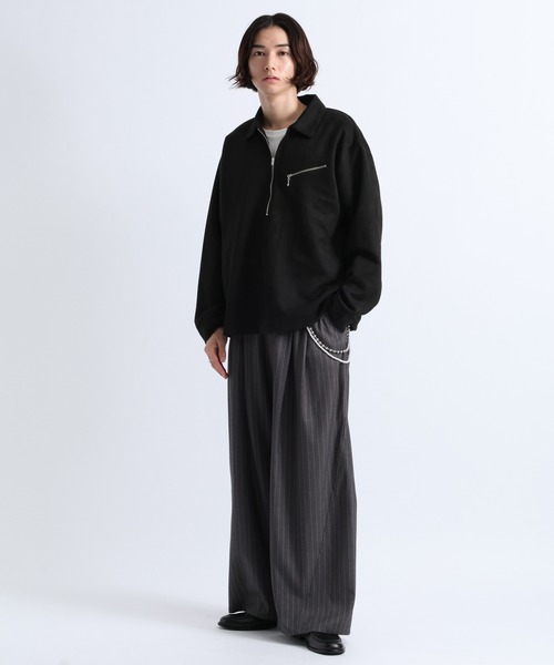 RAGEBLUE(レイジブルー)の「CROPPED SUEDE HALF-ZIP PULLOVER/クロップドスウェードハーフジッププルオーバー(Tシャツ/カットソー・メンズ・オフホワイト/ブラック/グレー・LARGE/MEDIUM)」の7枚目の写真