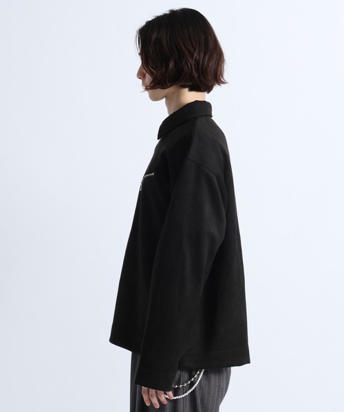 RAGEBLUE(レイジブルー)の「CROPPED SUEDE HALF-ZIP PULLOVER/クロップドスウェードハーフジッププルオーバー(Tシャツ/カットソー・メンズ・オフホワイト/ブラック/グレー・LARGE/MEDIUM)」の14枚目の写真