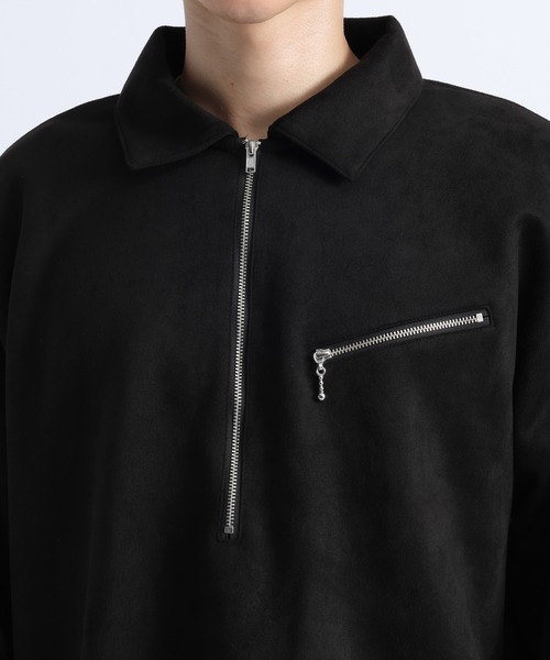 RAGEBLUE(レイジブルー)の「CROPPED SUEDE HALF-ZIP PULLOVER/クロップドスウェードハーフジッププルオーバー(Tシャツ/カットソー・メンズ・オフホワイト/ブラック/グレー・LARGE/MEDIUM)」の17枚目の写真