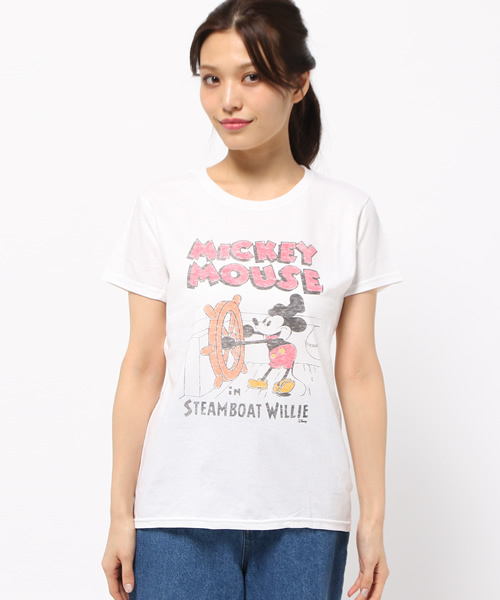 TRUE VINTAGE（トゥルーヴィンテージ）の「STEAMBOAT WILLIE MICKEY/蒸気船ウェリーミッキーTシャツ（Tシャツ/カットソー・レディース・ホワイト・SMALL/LARGE/MEDIUM）」の4枚目の写真