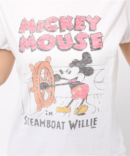 TRUE VINTAGE（トゥルーヴィンテージ）の「STEAMBOAT WILLIE MICKEY/蒸気船ウェリーミッキーTシャツ（Tシャツ/カットソー・レディース・ホワイト・SMALL/LARGE/MEDIUM）」の2枚目の写真