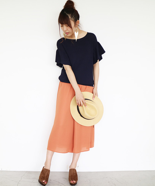 N.（N. Natural Beauty Basic）（エヌエヌナチュラルビューティーベーシック）の「アゼフレアスリーブニット（ニット/セーター・レディース・ネイビー/ホワイト/レッド/ブルー・MEDIUM）」の14枚目の写真