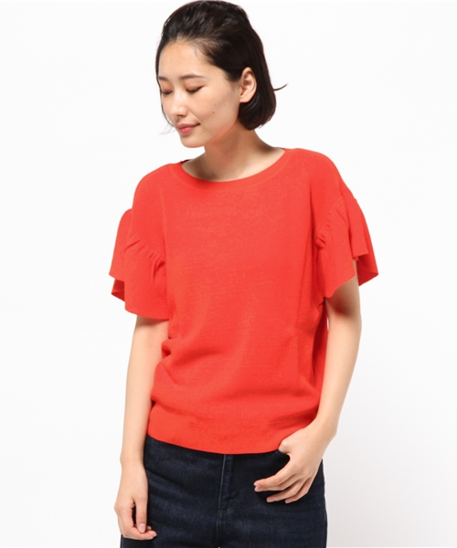 N.（N. Natural Beauty Basic）（エヌエヌナチュラルビューティーベーシック）の「アゼフレアスリーブニット（ニット/セーター・レディース・ネイビー/ホワイト/レッド/ブルー・MEDIUM）」の15枚目の写真