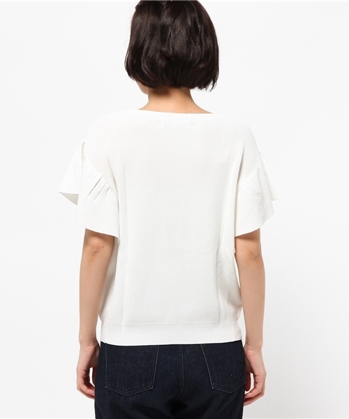 N.（N. Natural Beauty Basic）（エヌエヌナチュラルビューティーベーシック）の「アゼフレアスリーブニット（ニット/セーター・レディース・ネイビー/ホワイト/レッド/ブルー・MEDIUM）」の7枚目の写真