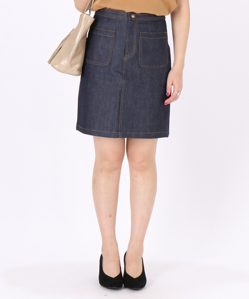 mystic(ミスティック)の「ポケットデニムスカート(デニムスカート・レディース・ブルー/ネイビー・1/2)」の2枚目の写真
