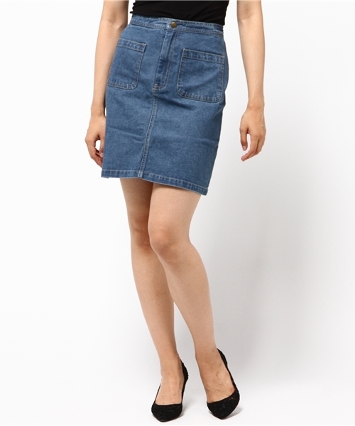 mystic(ミスティック)の「ポケットデニムスカート(デニムスカート・レディース・ブルー/ネイビー・1/2)」の1枚目の写真