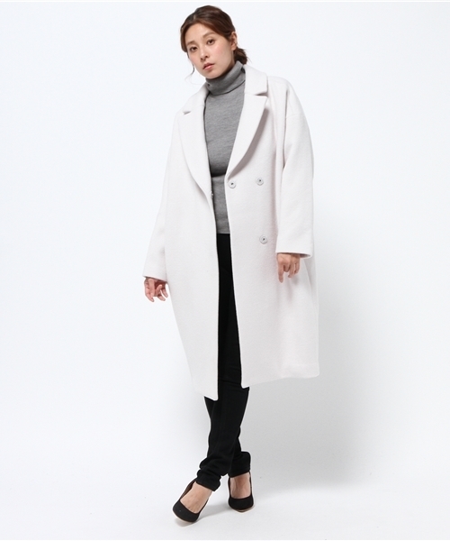 BLACK BY MOUSSY（ブラックバイマウジー）の「Double cocoon long coat（その他アウター・レディース・トップグレー/オフホワイト/ネイビー・1/2）」の8枚目の写真