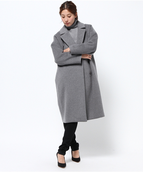 BLACK BY MOUSSY（ブラックバイマウジー）の「Double cocoon long coat（その他アウター・レディース・トップグレー/オフホワイト/ネイビー・1/2）」の9枚目の写真