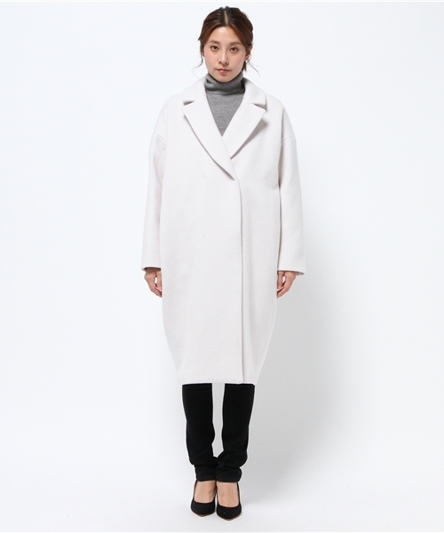 BLACK BY MOUSSY（ブラックバイマウジー）の「Double cocoon long coat（その他アウター・レディース・トップグレー/オフホワイト/ネイビー・1/2）」の4枚目の写真