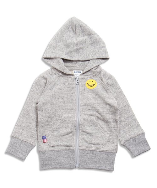 BREEZE（ブリーズ）の「FOスマイルジップアップパーカー（パーカー・キッズ・グレー/ベージュ/ネイビー/レッド/イエロー・80/95/90/140/130/110/120/100）」の2枚目の写真
