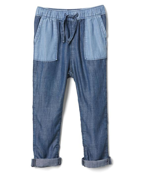GAP(ギャップ)の「Gap ツートンカラー プルオンパンツ(デニムパンツ・キッズ・インディゴブルー・90cm/95cm/105cm/100cm/80cm/110cm)」の1枚目の写真