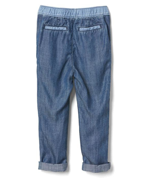 GAP(ギャップ)の「Gap ツートンカラー プルオンパンツ(デニムパンツ・キッズ・インディゴブルー・90cm/95cm/105cm/100cm/80cm/110cm)」の2枚目の写真