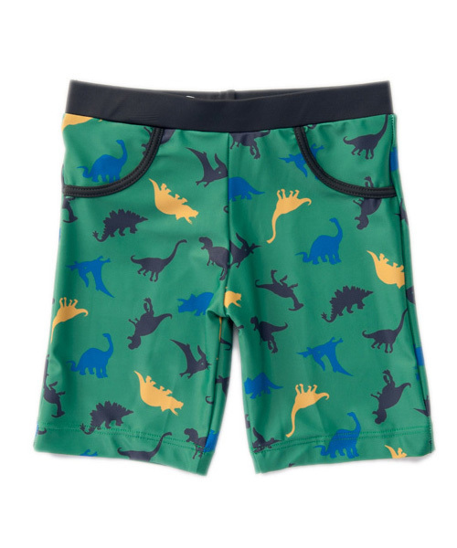 Motherways マザウェイズ の ボーイズシルエットカラフル恐竜柄水着パンツ グリーン Motherways マザウェイズ 水着 Wear