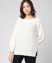 ふわもち2WAYケーブル編ニット